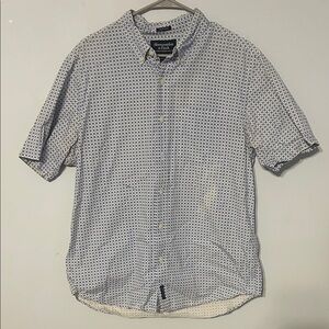 Abercrombie & Fitch White and Blue Geometric Shirt